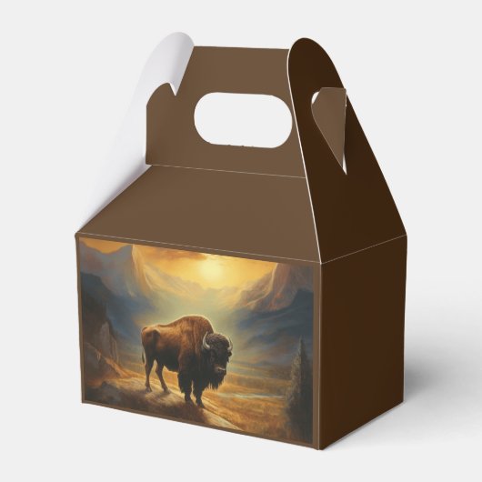 Buffalo Bison Sunset Silhouette Geschenkschachtel (Vorderseite)