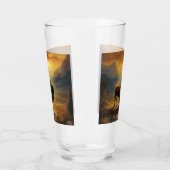 Buffalo Bison Sunset Silhouette Glas (Links)