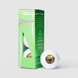 Buffalo Bison Sunset Silhouette Golfball