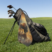 Buffalo Bison Sunset Silhouette Golfhandtuch (Gras)