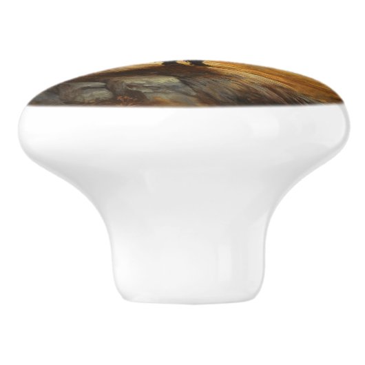 Buffalo Bison Sunset Silhouette Keramikknauf (Seitenansicht)