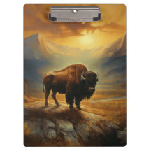 Buffalo Bison Sunset Silhouette
