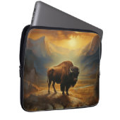 Buffalo Bison Sunset Silhouette Laptopschutzhülle (Vorne Rechts)