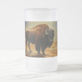 Buffalo Bison Sunset Silhouette Mattglas Bierglas (Mittel)