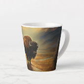 Buffalo Bison Sunset Silhouette Milchtasse (Rechte Ecke)