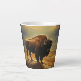 Buffalo Bison Sunset Silhouette Milchtasse