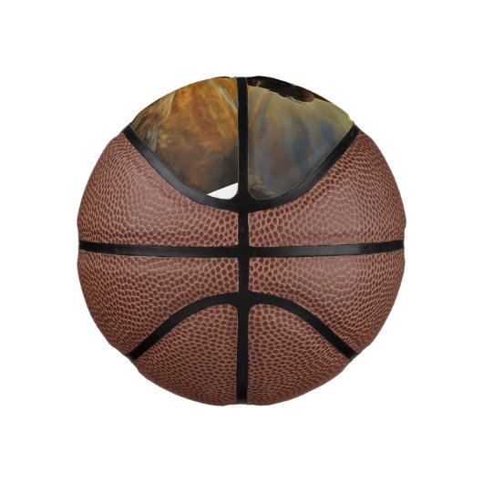 Buffalo Bison Sunset Silhouette Mini Basketball (Rechts)