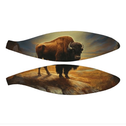 Buffalo Bison Sunset Silhouette Mini Basketball (Panele)