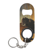 Buffalo Bison Sunset Silhouette Mini Flaschenöffner (Vorderseite)