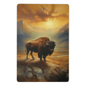 Buffalo Bison Sunset Silhouette Mini Klemmbrett (Rückseite)
