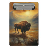 Buffalo Bison Sunset Silhouette Mini Klemmbrett (Vorderseite)