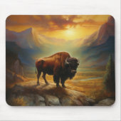 Buffalo Bison Sunset Silhouette Mousepad (Vorne)