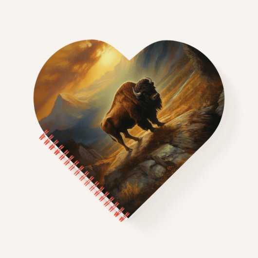 Buffalo Bison Sunset Silhouette Notizblock (Vorderseite)