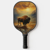 Buffalo Bison Sunset Silhouette Pickleball Schläger (Vorderseite)