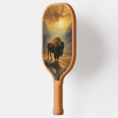 Buffalo Bison Sunset Silhouette Pickleball Schläger (Links)