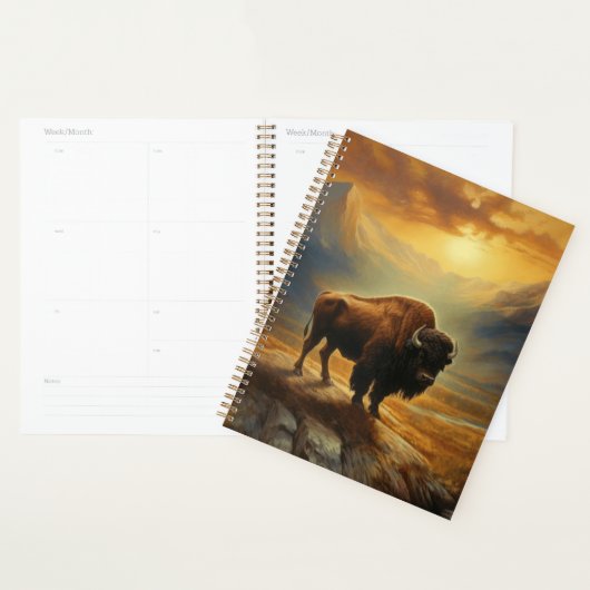 Buffalo Bison Sunset Silhouette Planer (Anzeige)