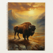 Buffalo Bison Sunset Silhouette Planer (Vorderseite)
