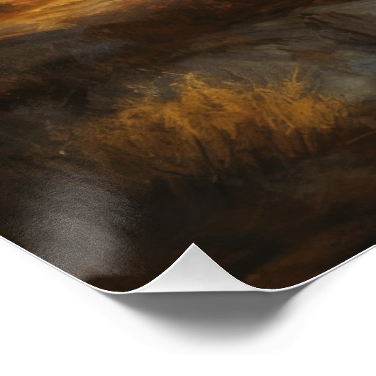 Buffalo Bison Sunset Silhouette Poster (Ecke)