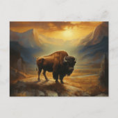 Buffalo Bison Sunset Silhouette Postkarte (Vorderseite)