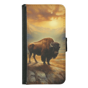 Buffalo Bison Sunset Silhouette Geldbeutel Hülle Für Das Samsung Galaxy S5