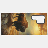 Buffalo Bison Sunset Silhouette Samsung Galaxy Hülle (Rückseite (Horizontal))