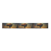 Buffalo Bison Sunset Silhouette Satinband (Vorderseite)