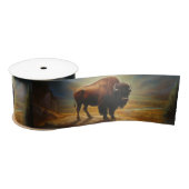 Buffalo Bison Sunset Silhouette Satinband (Spule)