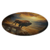 Buffalo Bison Sunset Silhouette Schneidebrett (Ecke)