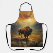 Buffalo Bison Sunset Silhouette Schürze (Vorderseite)