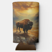 Buffalo Bison Sunset Silhouette Selters Dosenkühler (Rückseite)