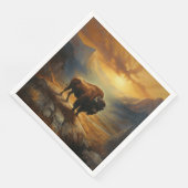 Buffalo Bison Sunset Silhouette Serviette (Ecke)