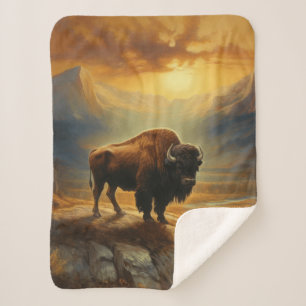 Buffalo Bison Sunset Silhouette Sherpadecke