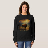 Buffalo Bison Sunset Silhouette Sweatshirt (Vorne ganz)