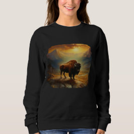 Buffalo Bison Sunset Silhouette Sweatshirt