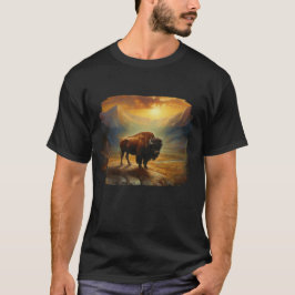 Buffalo Bison Sunset Silhouette T-Shirt