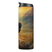 Buffalo Bison Sunset Silhouette Thermosbecher (Nach rechts gedreht)