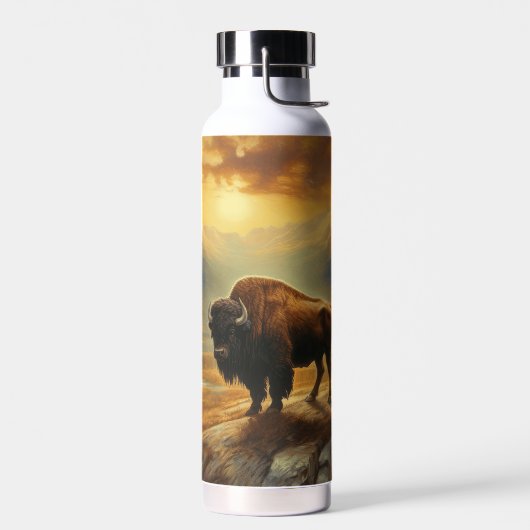 Buffalo Bison Sunset Silhouette Trinkflasche (Links)