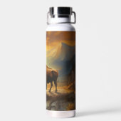 Buffalo Bison Sunset Silhouette Trinkflasche (Rückseite)