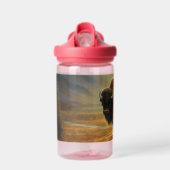 Buffalo Bison Sunset Silhouette Trinkflasche (Vorne)