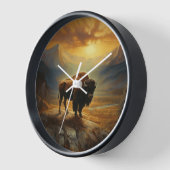 Buffalo Bison Sunset Silhouette Uhr (Winkel)