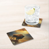 Buffalo Bison Sunset Silhouette Untersetzer (Vor Ort)