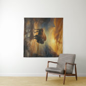 Buffalo Bison Sunset Silhouette Wandteppich (Beispiel (Horizontal))