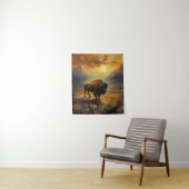Buffalo Bison Sunset Silhouette Wandteppich (Beispiel)