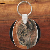 Buffalo, Bison, Tracks Wasserfarbe Tier Schlüsselanhänger (Vorderseite)