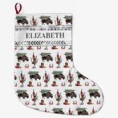 Buffalo Bison Western Ranch Cowboy Christmas Tree Großer Weihnachtsstrumpf (Vorderseite)