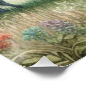 Buffalo Bison Whimsical Forest Landschaft Art Poster (Ecke)