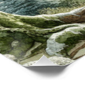 Buffalo Bison Whimsical Winter Landschaft Poster (Ecke)