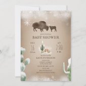 Buffalo Bison Winter Desert Cactus Baby Shower Einladung (Vorderseite)