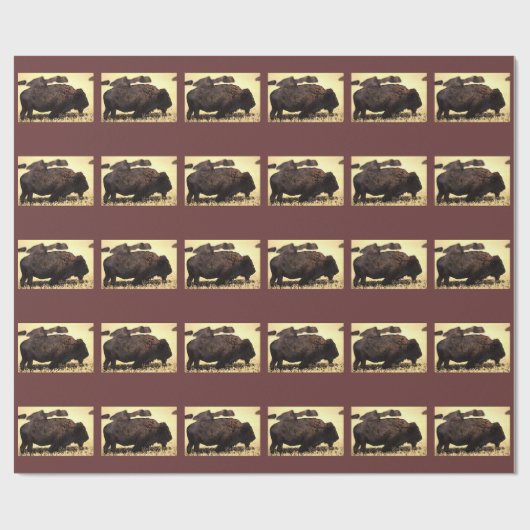 Buffalo Bison Wrap Paper Geschenkpapier (Flach)