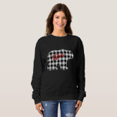 Buffalo Black and White Plaid Uncle Bear Christmas Sweatshirt (Vorne ganz)